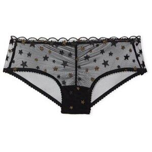 New! Victoria's Secret The Lacie Black Sheer Mesh Cheeky Panty 10403